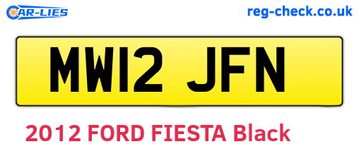MW12JFN are the vehicle registration plates.