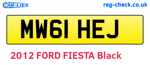 MW61HEJ are the vehicle registration plates.