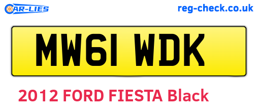 MW61WDK are the vehicle registration plates.
