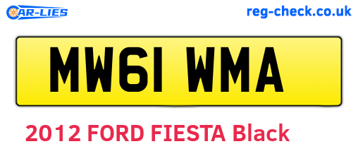 MW61WMA are the vehicle registration plates.