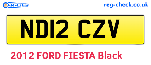 ND12CZV are the vehicle registration plates.