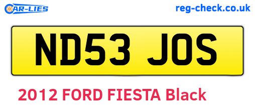 ND53JOS are the vehicle registration plates.