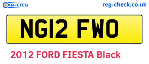 NG12FWO are the vehicle registration plates.