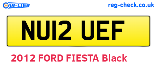 NU12UEF are the vehicle registration plates.