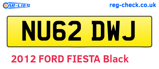 NU62DWJ are the vehicle registration plates.