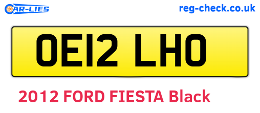 OE12LHO are the vehicle registration plates.