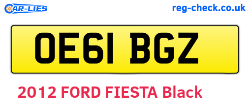 OE61BGZ are the vehicle registration plates.