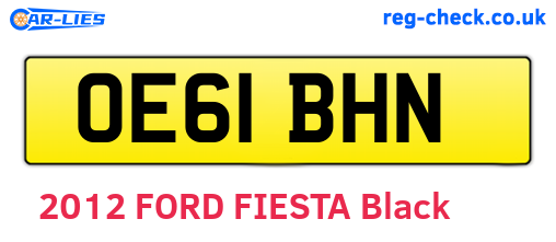 OE61BHN are the vehicle registration plates.