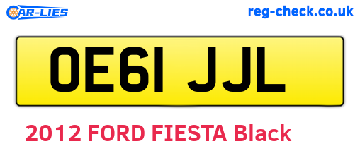OE61JJL are the vehicle registration plates.