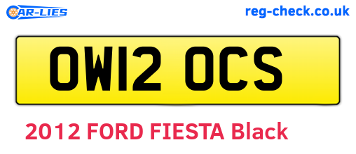OW12OCS are the vehicle registration plates.