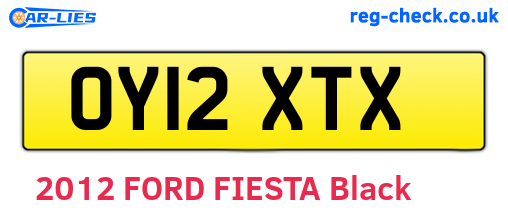 OY12XTX are the vehicle registration plates.