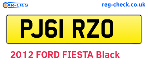 PJ61RZO are the vehicle registration plates.