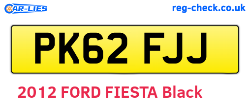 PK62FJJ are the vehicle registration plates.