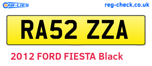 RA52ZZA are the vehicle registration plates.