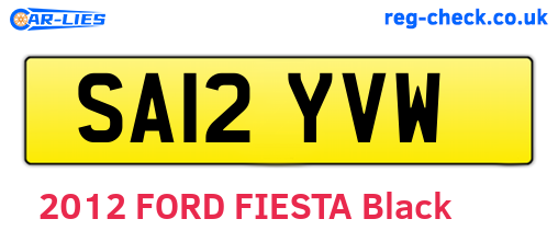SA12YVW are the vehicle registration plates.
