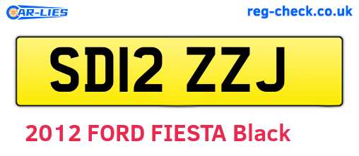 SD12ZZJ are the vehicle registration plates.