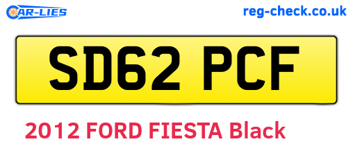 SD62PCF are the vehicle registration plates.