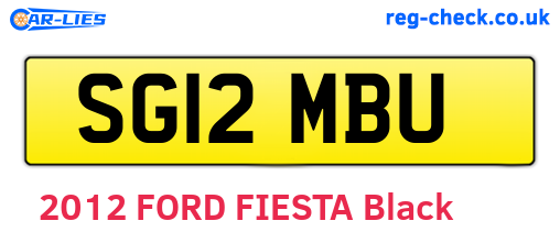 SG12MBU are the vehicle registration plates.