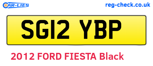 SG12YBP are the vehicle registration plates.