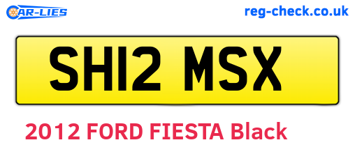 SH12MSX are the vehicle registration plates.