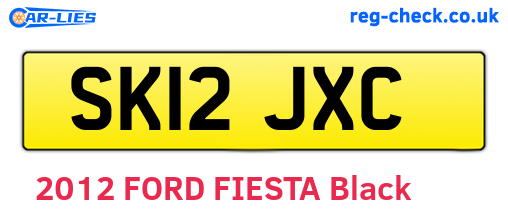 SK12JXC are the vehicle registration plates.