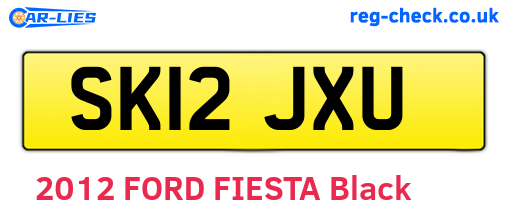 SK12JXU are the vehicle registration plates.