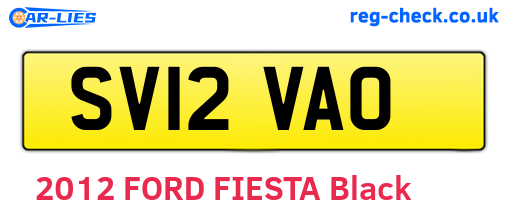 SV12VAO are the vehicle registration plates.