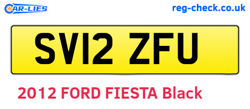 SV12ZFU are the vehicle registration plates.