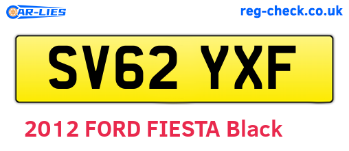 SV62YXF are the vehicle registration plates.