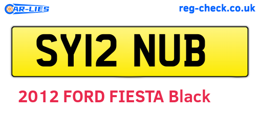 SY12NUB are the vehicle registration plates.