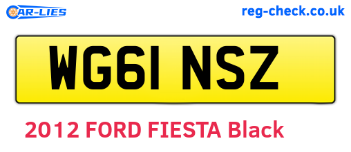 WG61NSZ are the vehicle registration plates.