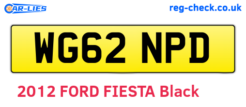 WG62NPD are the vehicle registration plates.