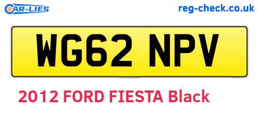 WG62NPV are the vehicle registration plates.