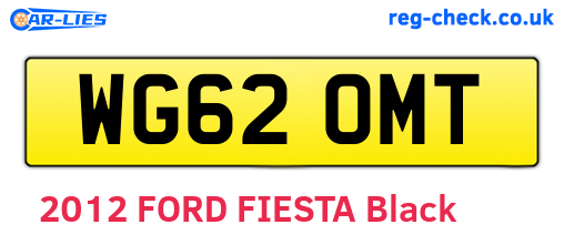 WG62OMT are the vehicle registration plates.