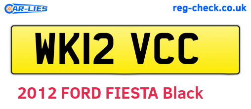 WK12VCC are the vehicle registration plates.
