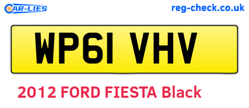 WP61VHV are the vehicle registration plates.