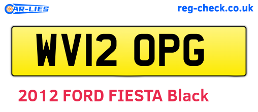 WV12OPG are the vehicle registration plates.