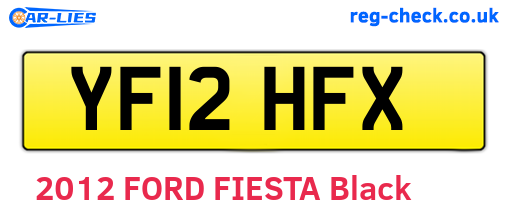 YF12HFX are the vehicle registration plates.