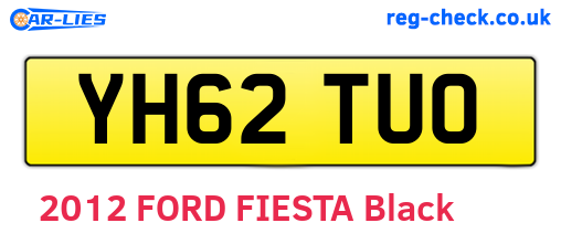 YH62TUO are the vehicle registration plates.