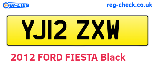 YJ12ZXW are the vehicle registration plates.