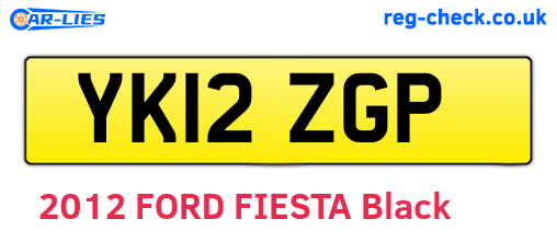 YK12ZGP are the vehicle registration plates.