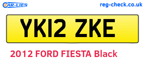 YK12ZKE are the vehicle registration plates.
