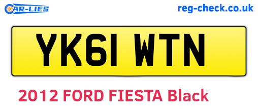 YK61WTN are the vehicle registration plates.