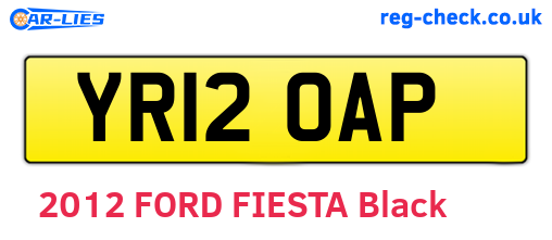 YR12OAP are the vehicle registration plates.