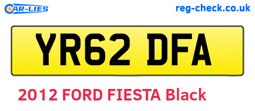 YR62DFA are the vehicle registration plates.