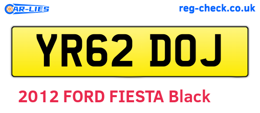 YR62DOJ are the vehicle registration plates.