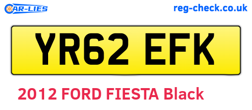 YR62EFK are the vehicle registration plates.