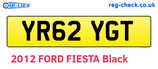 YR62YGT are the vehicle registration plates.