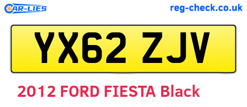 YX62ZJV are the vehicle registration plates.