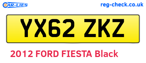 YX62ZKZ are the vehicle registration plates.